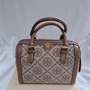Tory Burch T Monogram Jacquard Barrel Bag